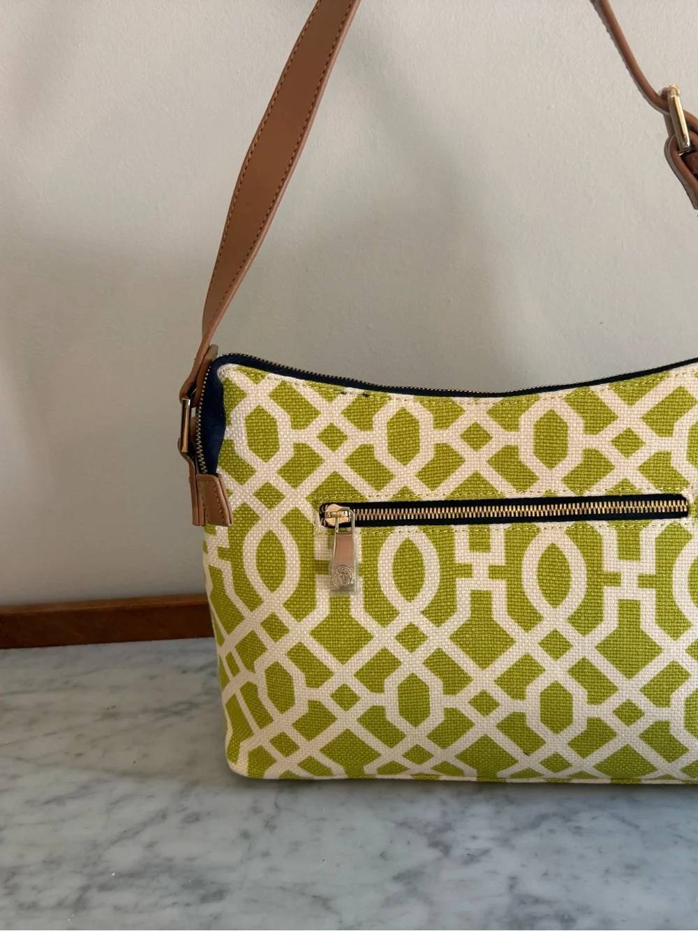 Spartina 449 Heyward Dixie Hobo Bag Lime Green White NWT